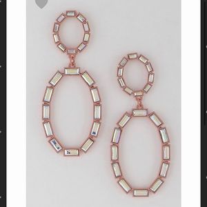 Pink Chandelier drop earrings crystal